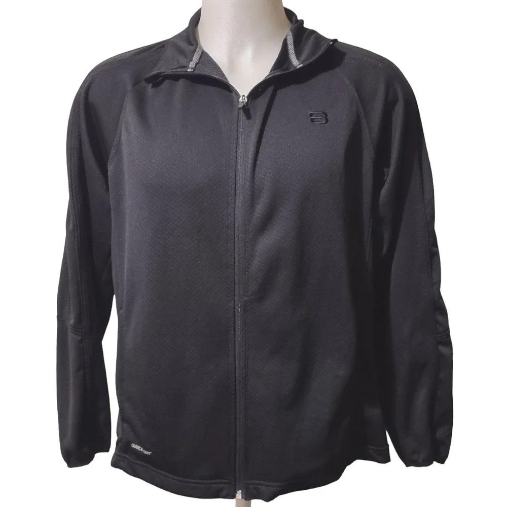 Layer 8 Jacket Medium Women M Athleisure Gorp Core Black Zip Up Qwick-Dry Sporty